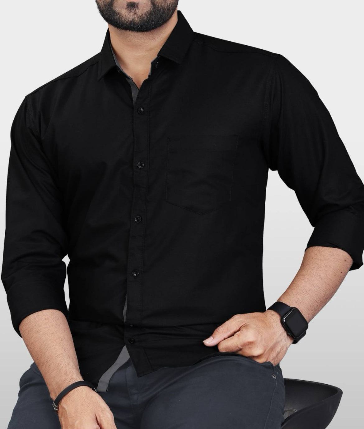 Linen glow black shirt