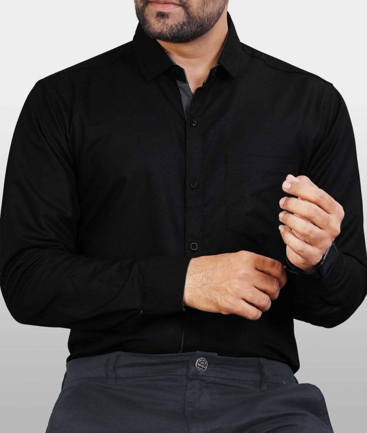 Linen glow black shirt