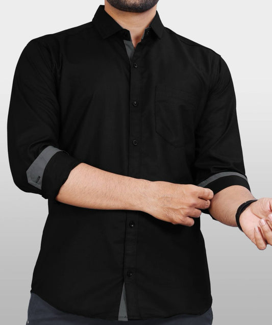 Linen glow black shirt